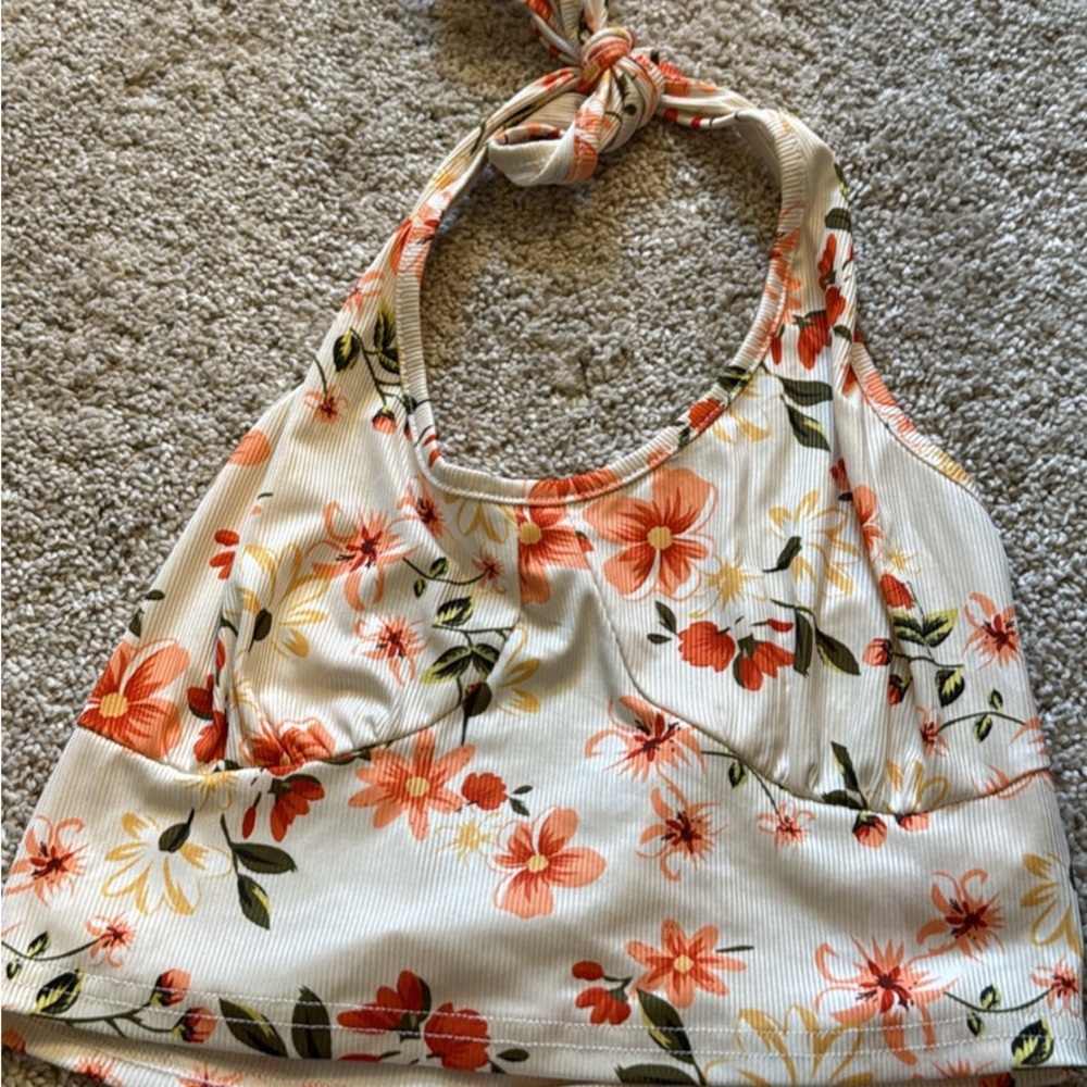 Floral Halter Neck Women Top